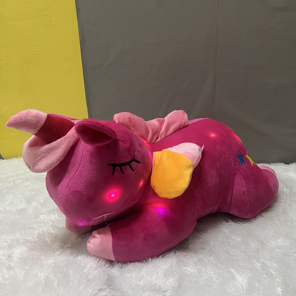 Boneka Unicorn LED XL Kuda Poni Lying XL Bahan Plush