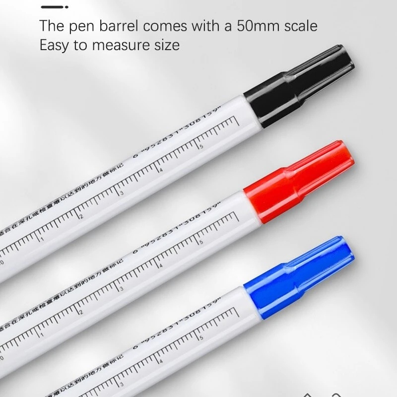 [Harga Grosir] 1PC Penanda Nib Panjang Serbaguna 20mm Kepala Penanda Ekstensi Lubang Dalam Tahan Air Mekanik Pertukangan Pen Konstruksi Marking Pen