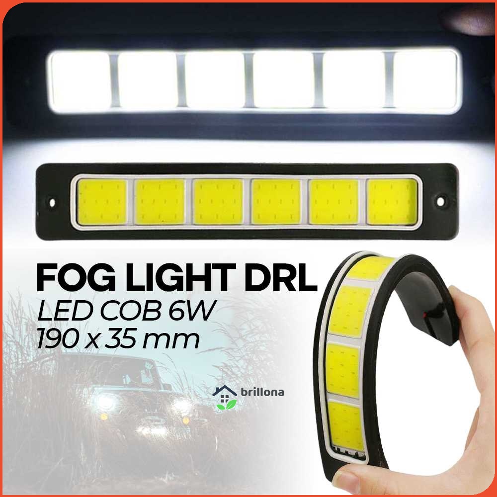 Lampu Kabut Mobil Foglamp LED COB DRL Waterproof Cool White 12V 190 mm - MA357