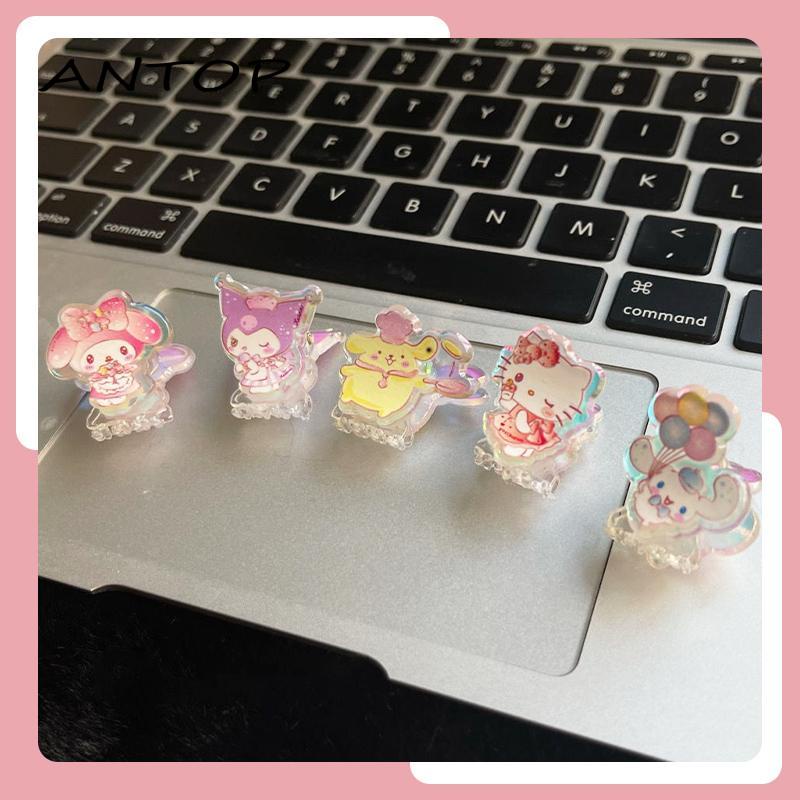 [antop] Laser Sanrio Hair Claw Clip Kartun Hiasan Kepala Lucu Simple Serbaguna Klip Rambut Rusak