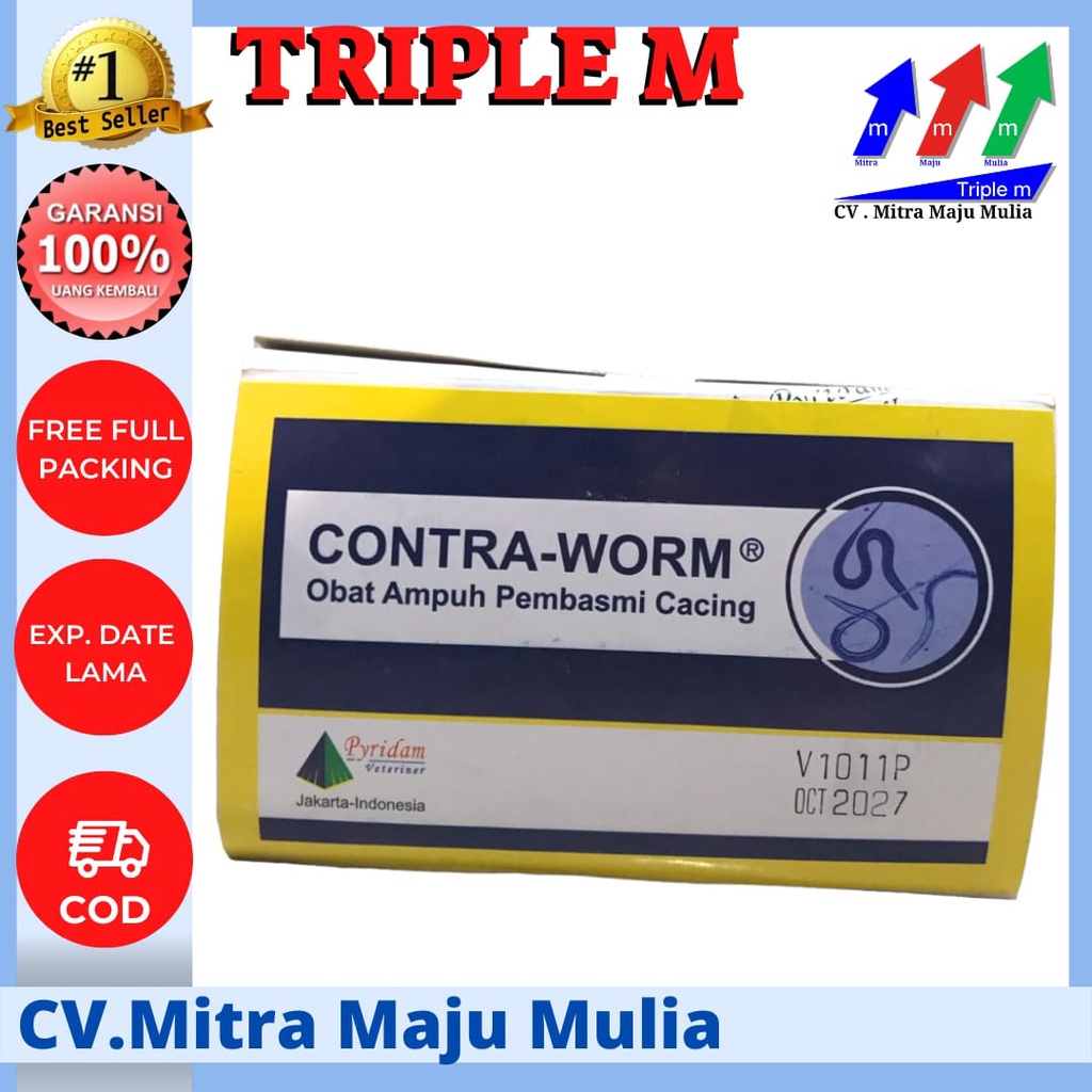 CONTRAWORM 10gr Isi 50 sachet -  Ampuh mengatasi cacing pada Hewan