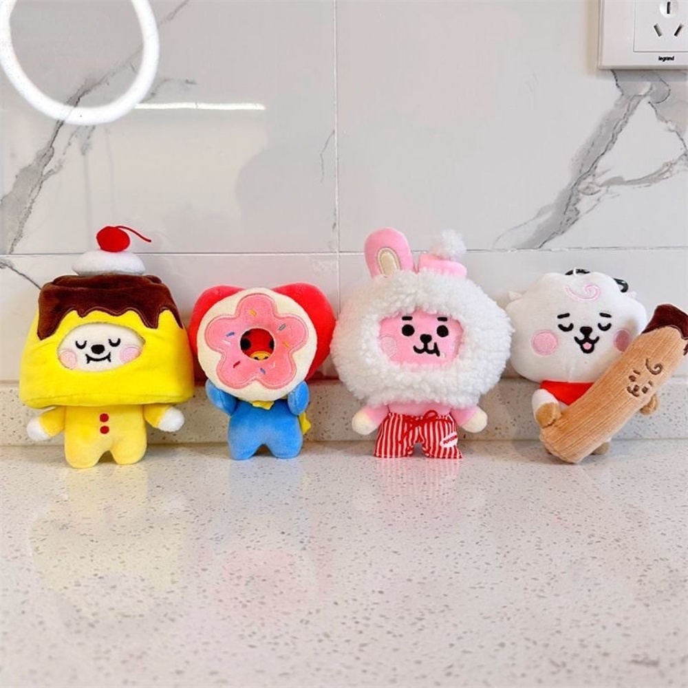 Kpop BTS BT21 Dessert Series CHIMMY COOKY RJ MANG KOYA TATA SHOOKY Boneka Mewah Liontin Gantungan Kunci Tas Mainan Mewah Aksesoris