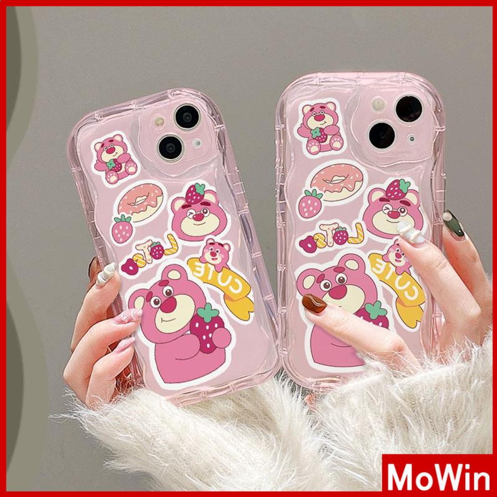 For iPhone 14 Pro Max iPhone Case 3D Curved Edge Wave Clear Case TPU Airbag Shockproof Camera Cover Cute Cartoon Compatible with iPhone 13 Pro max 12 Pro Max 11 xr xs max 7 Plus 8