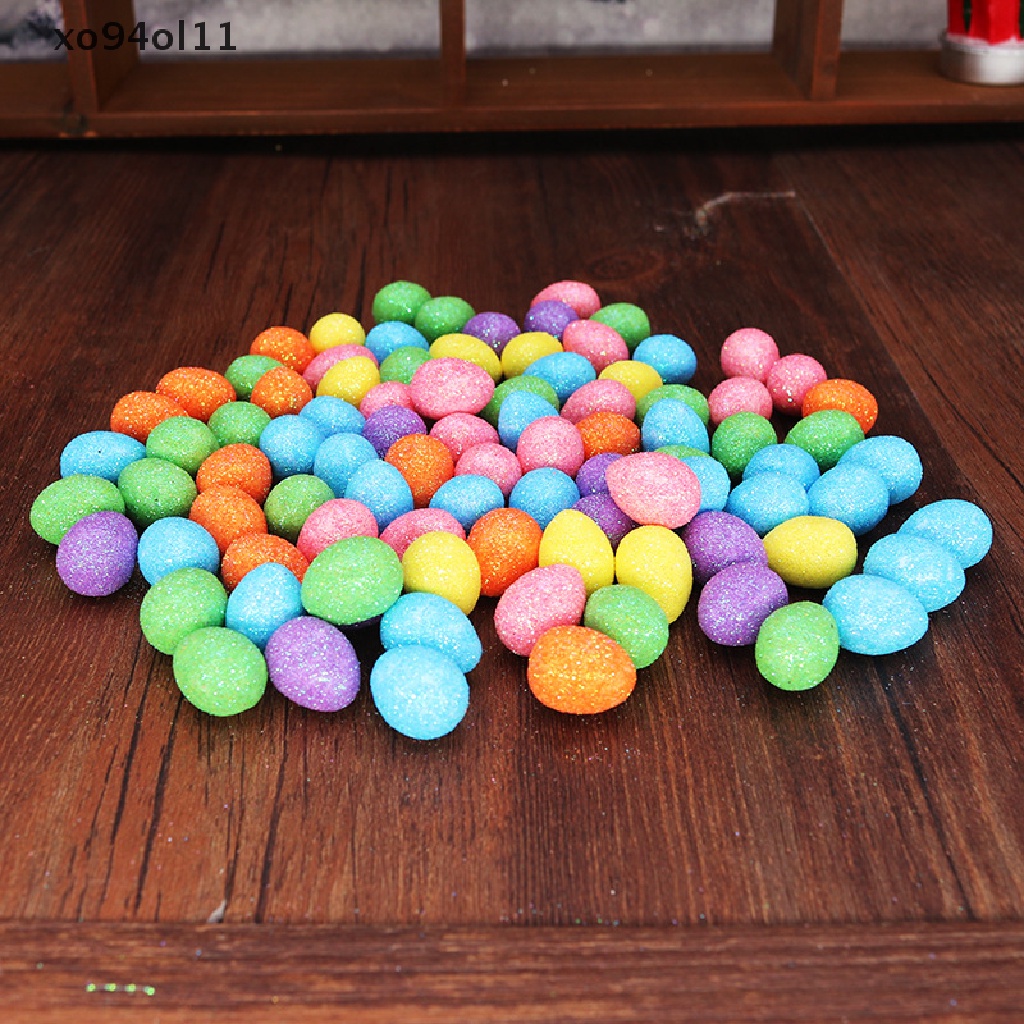 Xo 80pcs/bag Glitter Telur Paskah Warna-Warni Busa Burung Merpati Telur DIY Craft Hadiah OL