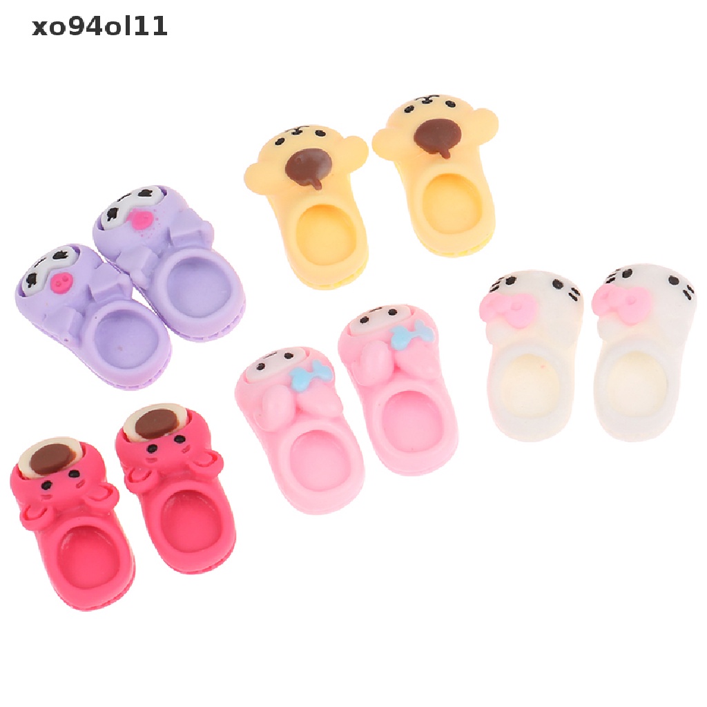 Xo 10Pcs 1: 12rumah Boneka Miniatur Kartun Sandal Model DIY Phone Case Aksesoris OL