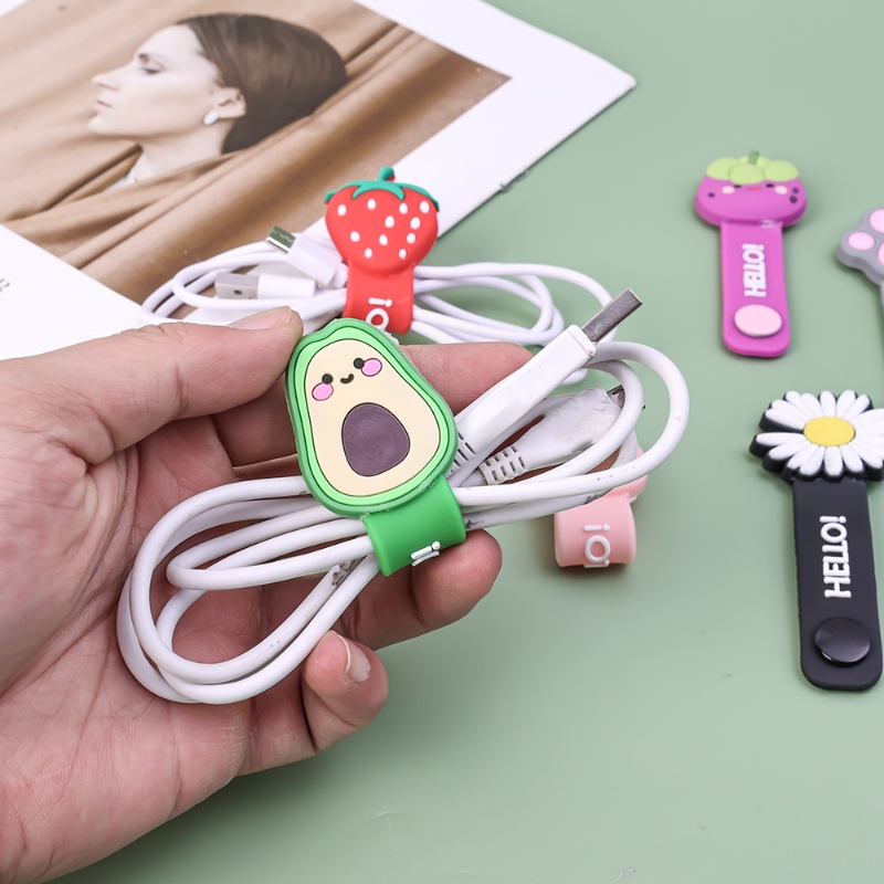 [Unggulan] Organizer Kabel Silikon Multifungsi Bookmark Headset Data Line Storage Reusable Cable Clips Cable Organizers Earbud Cords Organizer Data Line Storage Pelindung Kabel