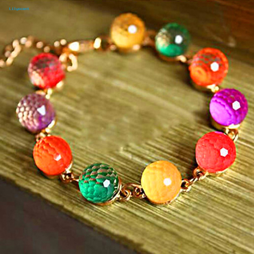 Lilyscent Fashion Cuff Bracelet Untuk Pernikahan Manik-Manik Warna-Warni Cuff Bangle Bracelet Candy Color