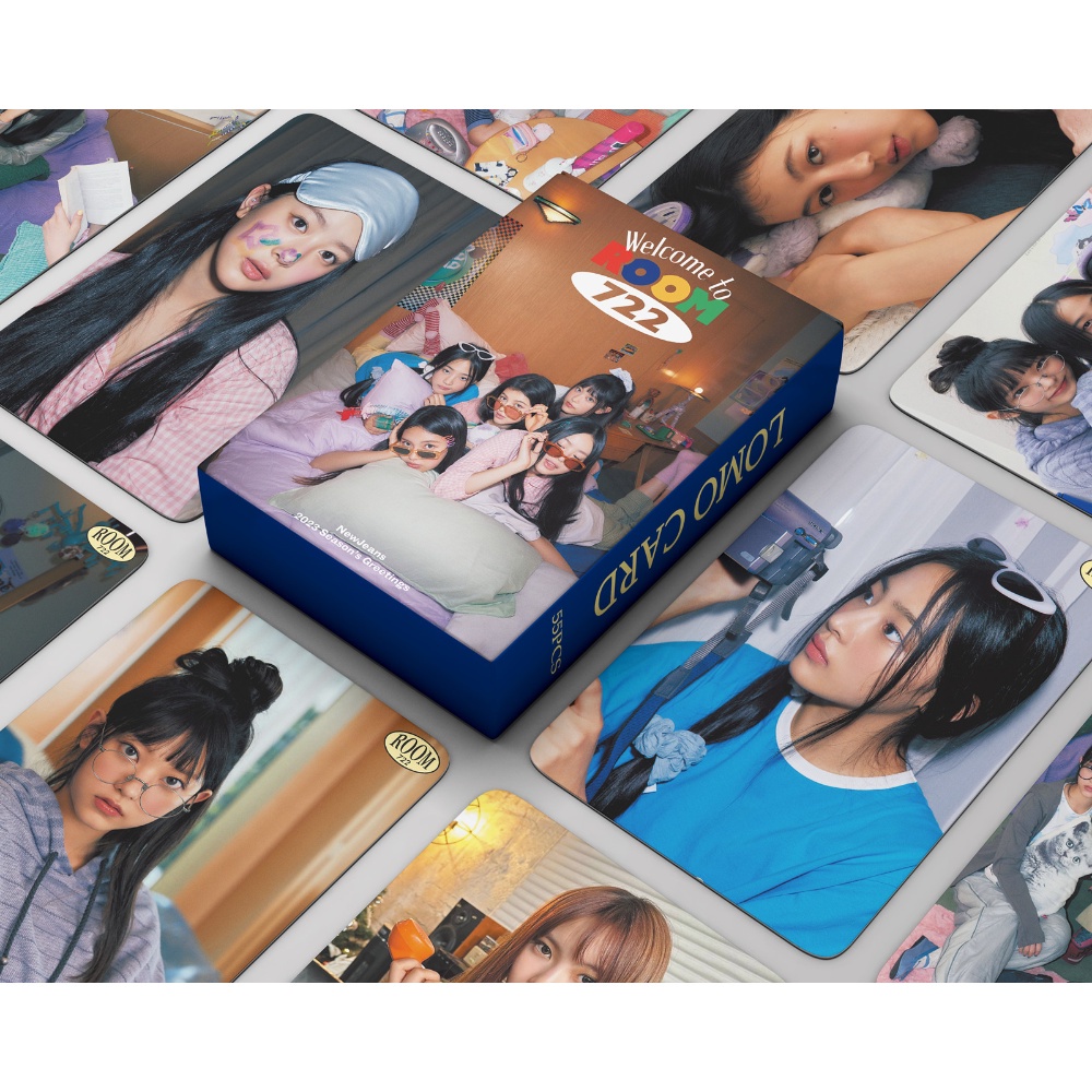 Kpop NewJeans 2023season's Greetings Welcome To ROOM 722 Photocards Postcards OMG Lomo Card HANNI HAERIN DANIELLE HYEIN MINJI Collection