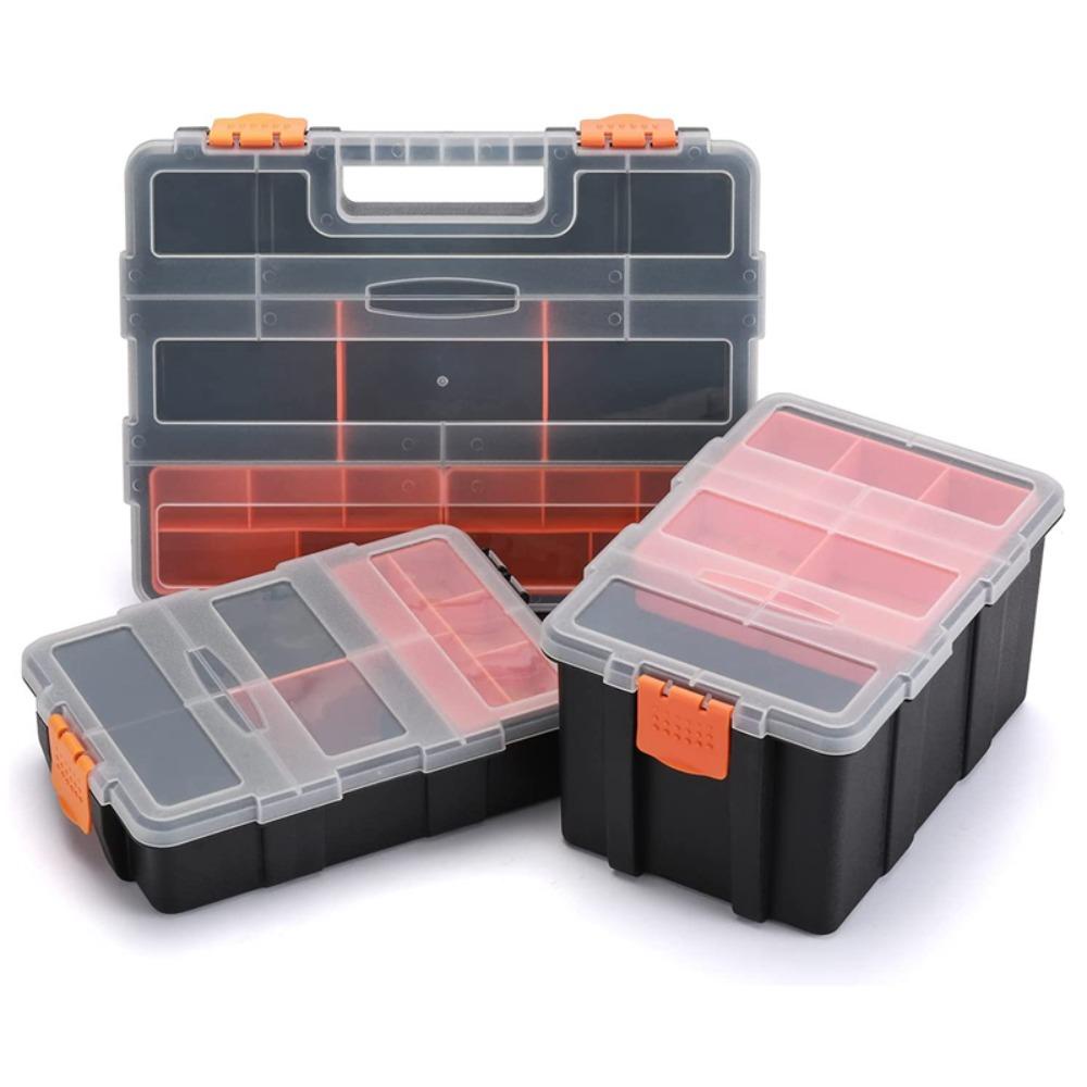 Lanfy Tool Box Multi-Grid Hardware Alat Perkakas Case Portable Box Organizer Kotak Part Box Tempat Instrumen