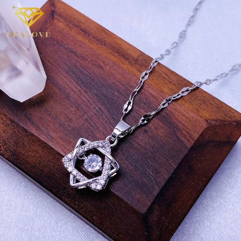 Kalung Titanium Wanita Anti Karat Kalung Bintang Emas 18K Perhiasan Korea