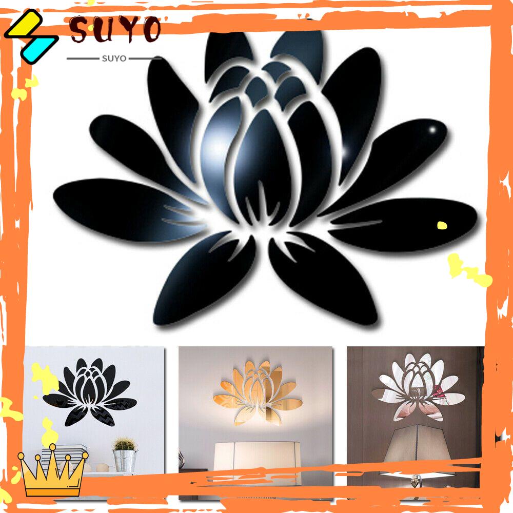 Suyo Mirror Surface Stiker Wall Art Removable Aplikasi 3D Akrilik