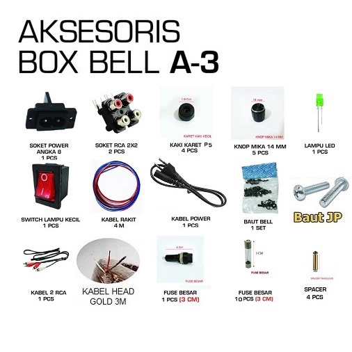 

Aksesoris Box A3 perlengkapan Box A3