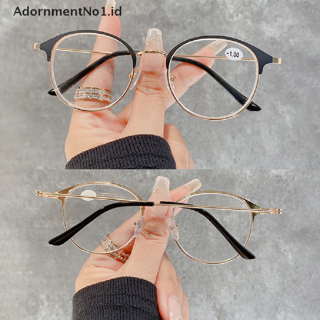 [AdornmentNo1] Kacamata Miopia Komputer Anti Cahaya Biru Wanita Pria Ultralight Bening Bulat Rabun Dekat Eyeglasses Diopters 0sampai-400 Unisex [ID]