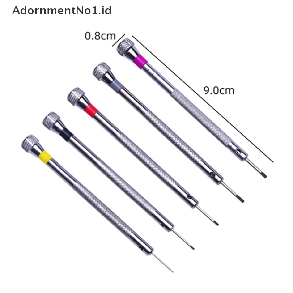 [AdornmentNo1] 5pcs Obeng Mini Dengan Mata Slotted Untuk Reparasi driver Sekrup Kacamata Jam Tangan [ID]