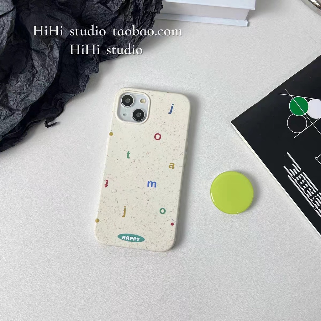 IPHONE Casing Ponsel Iphone11 ins Bahan Ramah Lingkungan Perlindungan Kamera Cocok Untuk Iphone14 13 12 14Plus Pro MAX 7 8Plus X XR XS MAX SE 12mini 13mini Model Empat Sudut Shockproof