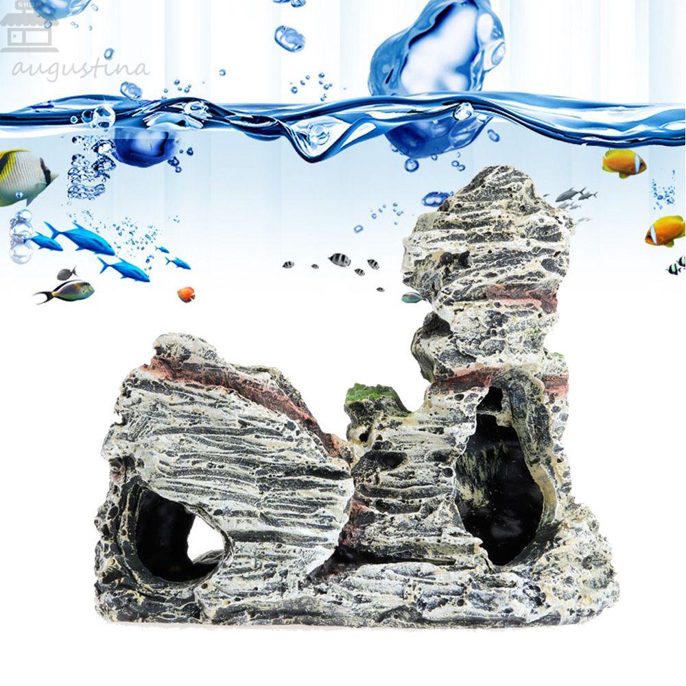 Dekorasi Aquarium Agustina High Quality Perlengkapan Rumah Jembatan Pohon Pemandangan Gunung Batu Gua