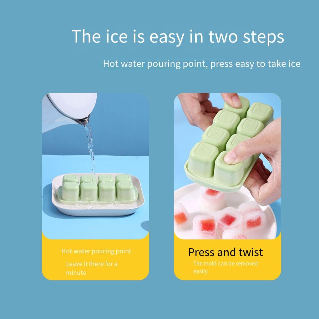 Ice Cube Tray Mold 30ml Manual Summer Freezer Icing Mold Dengan Tutup Reusable Anti Bocor Pembuat Kopi Minuman Bar