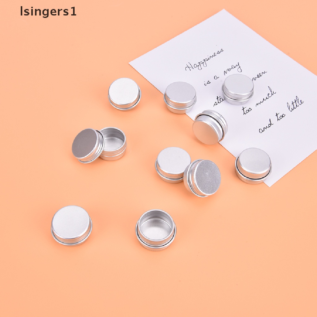 [lsingers1] 10pcs Toples Kaleng Aluminium 5ML Untuk Cream Balm Kuku Kotak Wadah Kosmetik Butik