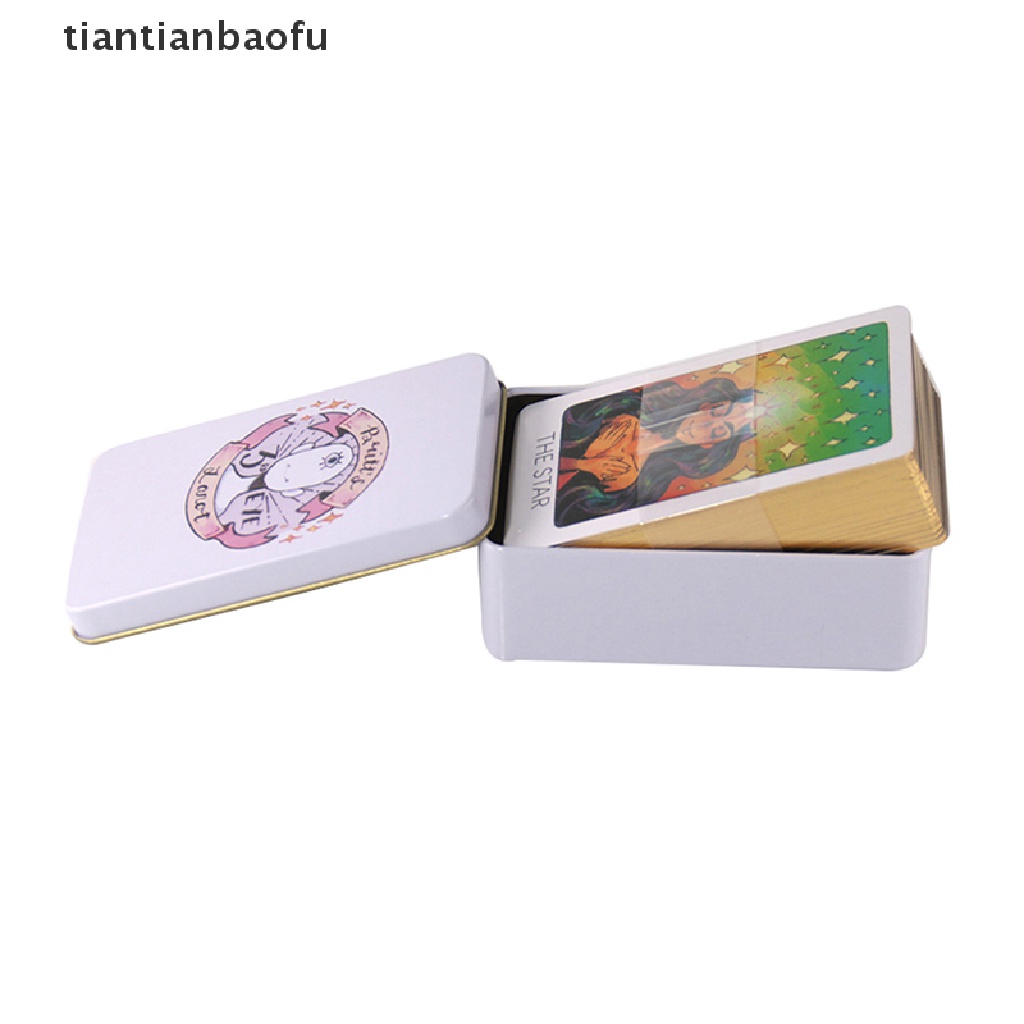 [tiantianbaofu] Tin Box Kartu Tarot Mata Ketiga Ramalan Ramalan Deck Party Board Game w/Butik Manual