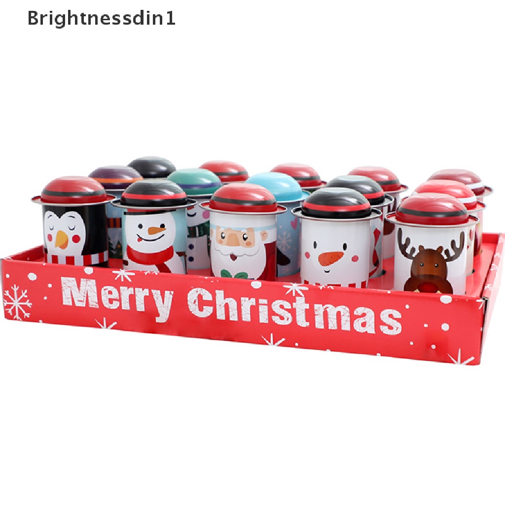 [Brightnessdin1] 1pc Natal Permen Tinplate Box Penyimpanan Dapat Pesta Permen Kaleng Anak Hadiah Butik