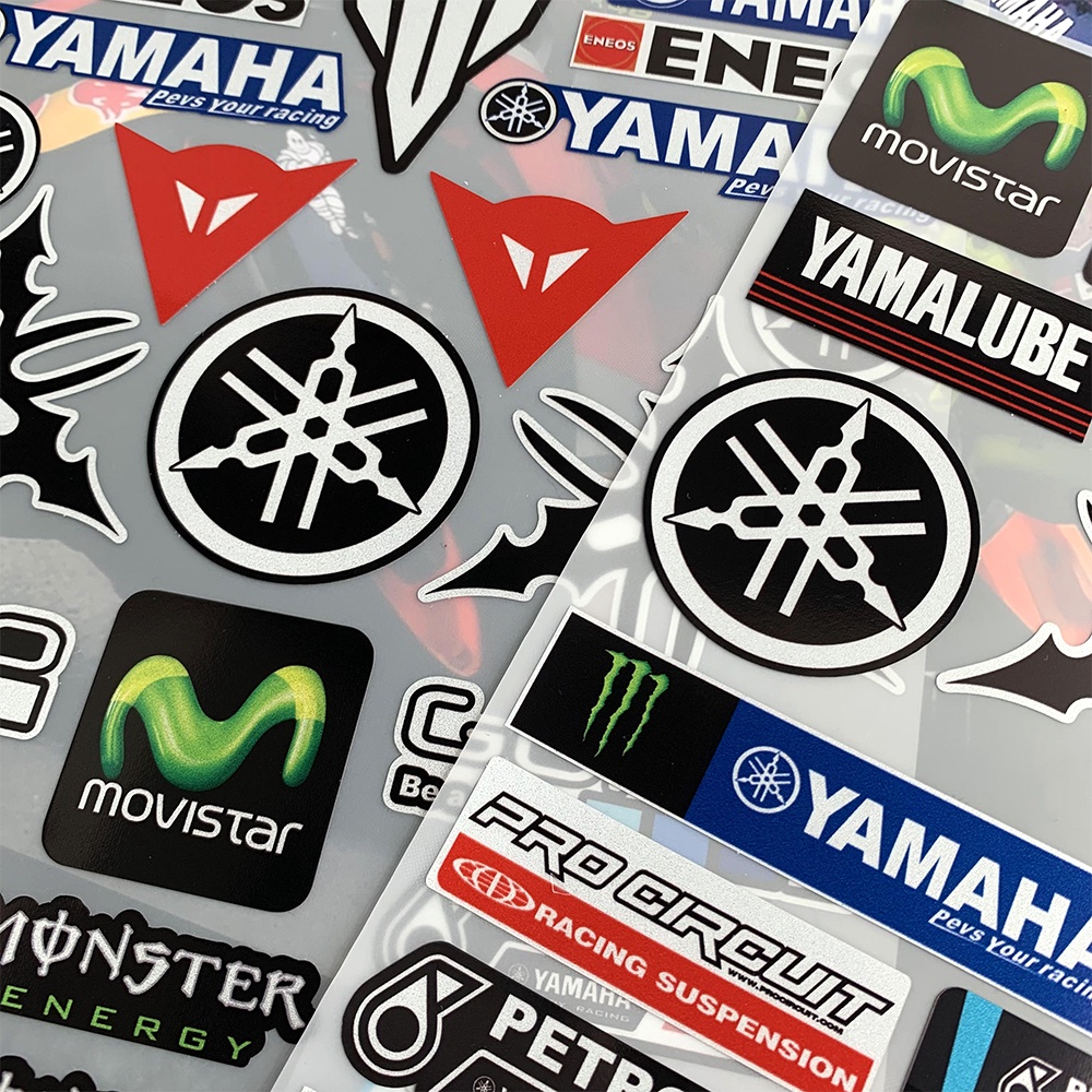 Stiker Reflektif Motor YAMAHA GoPro ENEOS Monster Energy 46 Rossi Anti Air Stiker Hias Untuk YAMAHA NMAX XMAX TMAX FZ16 R3 MT15 MT-03 MT-09 Aerox 155 YZF-R1 R3
