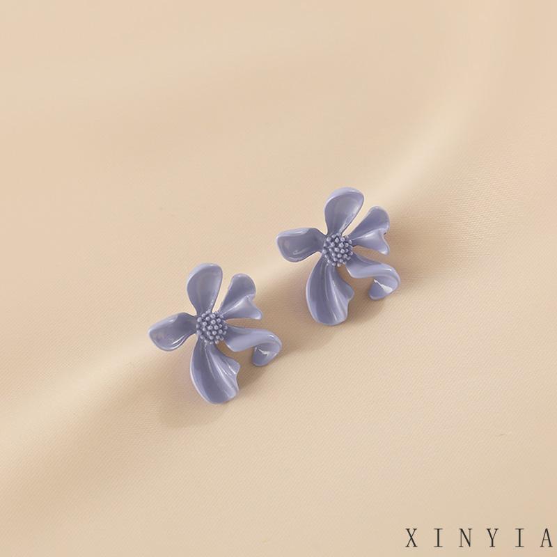 【Bayar di tempat】Anting Bunga Permen Warna Manis / Anting Tusuk Motif Bunga Gaya untuk Wanita