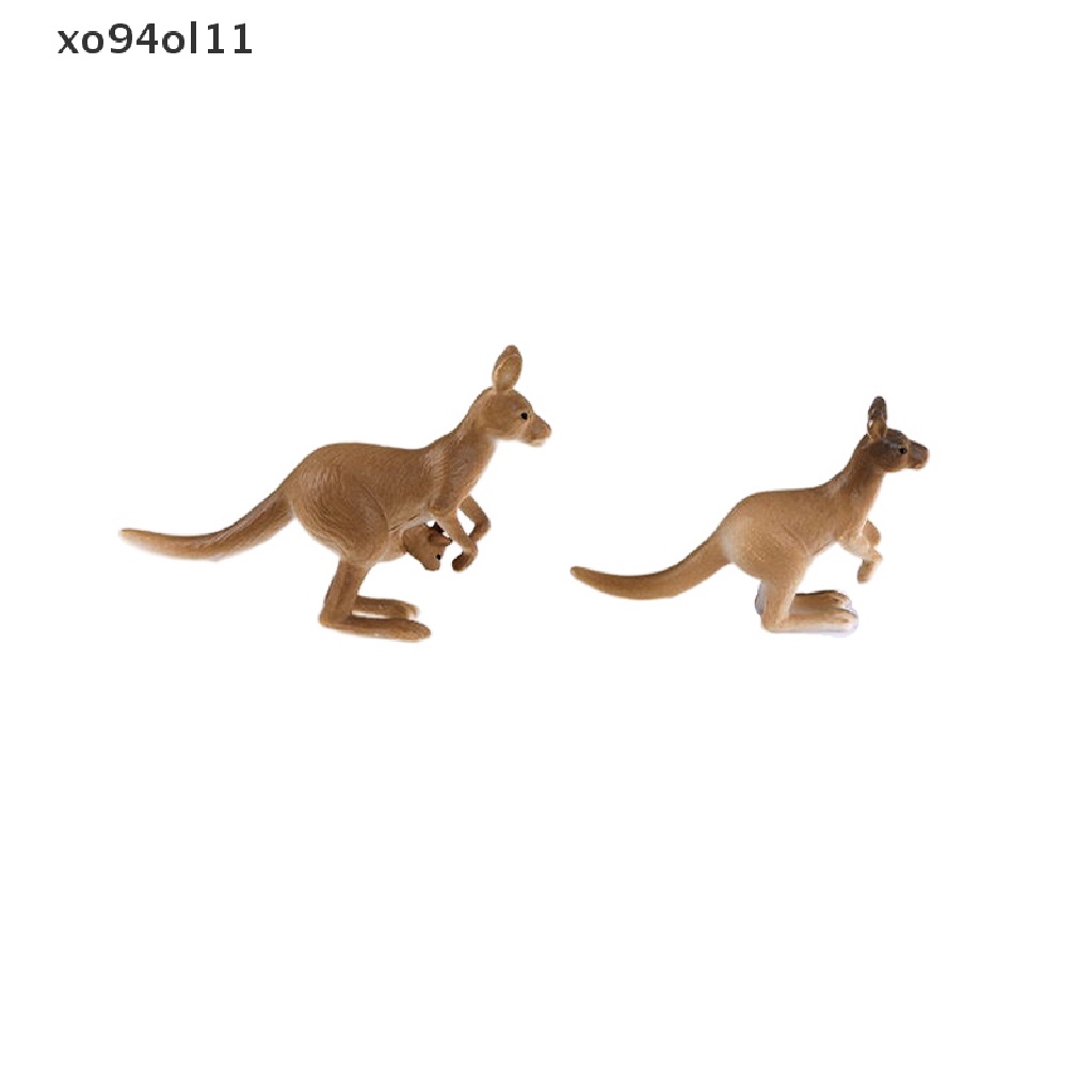 Xo 1set Patung Kangaroo Model Hewan Pemandangan Mikro Dekorasi Rumah Miniatur OL
