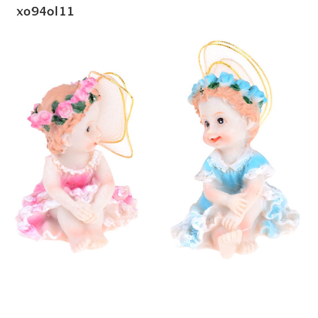 Xo Fairy Flower Angels Ornamen Miniatur Resin DIY Dekorasi Taman Peri OL