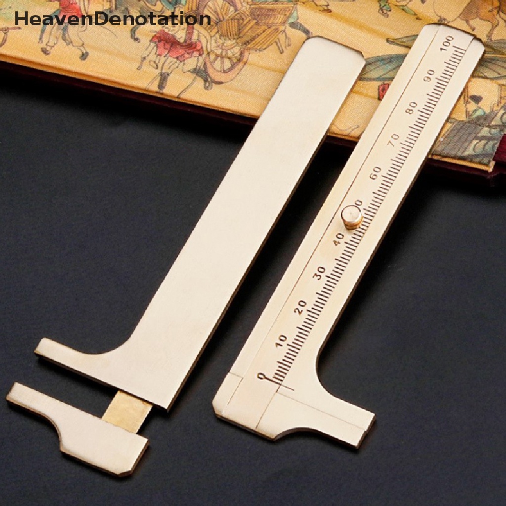 [HeavenDenotation] Timbangan Kuningan Mini80 /100mm Sliding Gauge Vernier Caliper Penggaris Pocket Measuring HDV