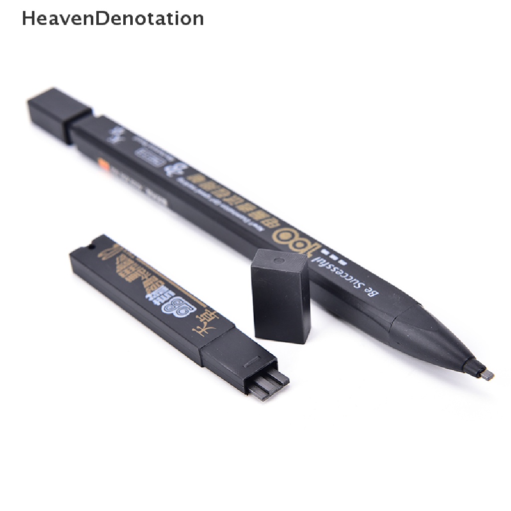 [HeavenDenotation] 2b Black Lead Holder Ujian Pensil Mekanik Dengan Lead Refill Set Perlengkapan Kantor HDV