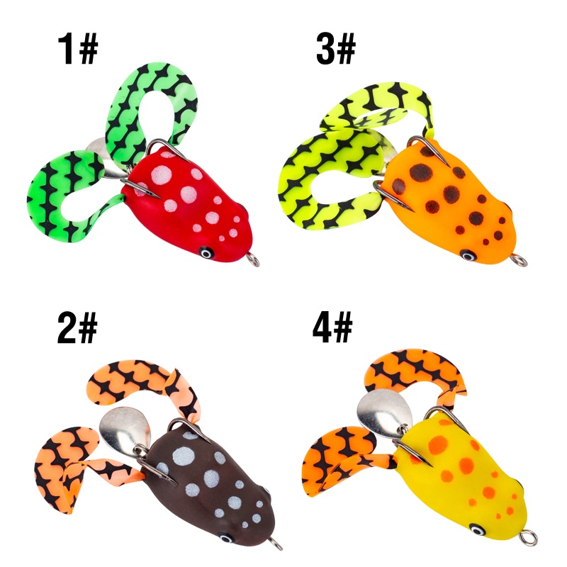 1pcs Topwater Umpan Kodok Buatan Lembut 4cm/7.5g Plastik Memancing Snakehead Toman Casting Lures 2kait Jump Frog Casting Bait Untuk Air Tawar Air Asin