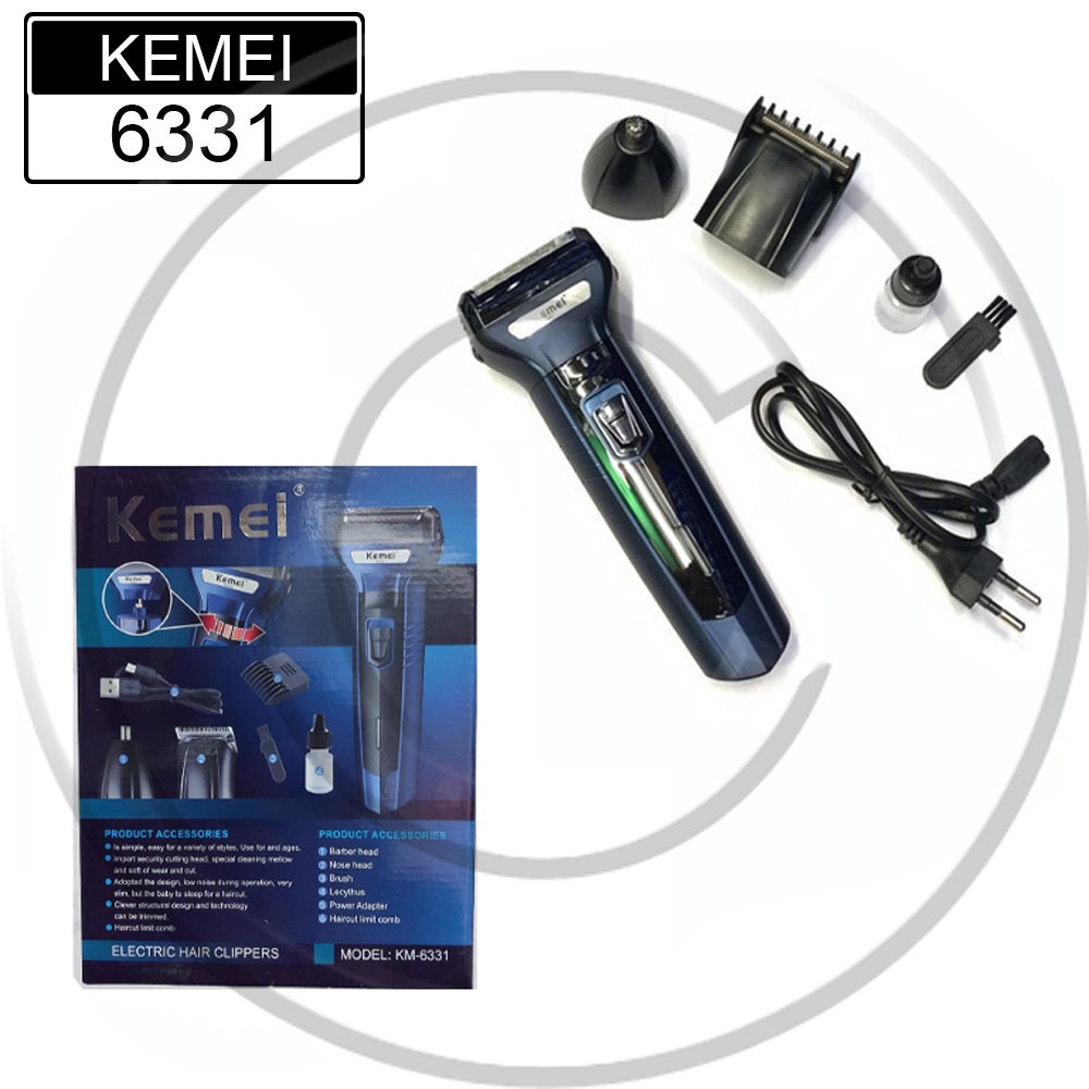 Kemei / CP-KM-6331 / Alat Potong Rambut (Clipper) (Trimmer) (Groomer) (Shaver) 3in1 - CO