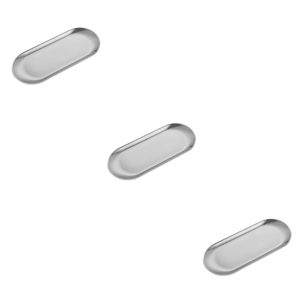 1per2 /3 Piring Makan Buah Snack Steak Roti Dessert Tray Stainless Steel Dish Ring Kalung Gelang Pesta Tahan Karat