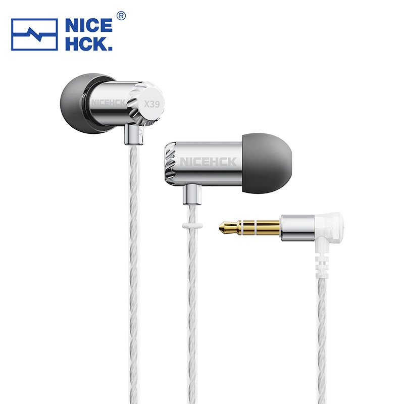 Nicehck X39 Earphone Kabel HIFI Earbuds 6mm Titanium Disepuh Headset Dinamis HD Mikrofon Vokal Bass Musik In-ear Monitor IEM