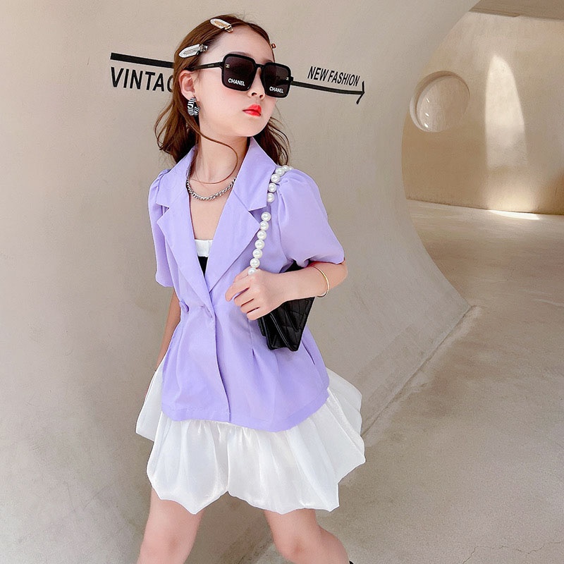 CHUBBI 49 Setelan Set 2in1 Anak Perempuan Blazer Silky Skirt