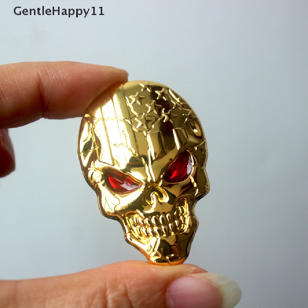 Gentlehappy 3D Stiker Mobil Metal Mobil Side Fender Rear Trunk Skull Emblem Badge Decal Untuk Mobil id