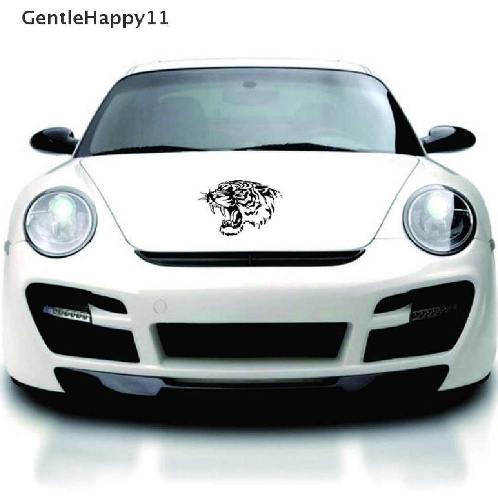 Gentlehappy 28x28 cm Kepala Harimau Ampuh Motor Vinyl Decal Stiker Mobil Kepribadian id