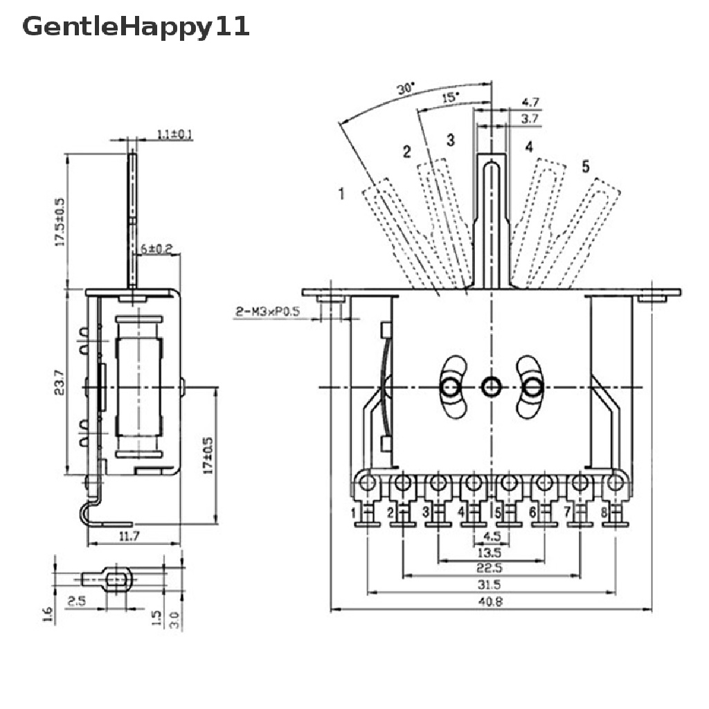 Gentlehappy Saklar Selector Pickup 5arah Dengan Knob Untuk Gitar Elektrik Fender Stratocaster id