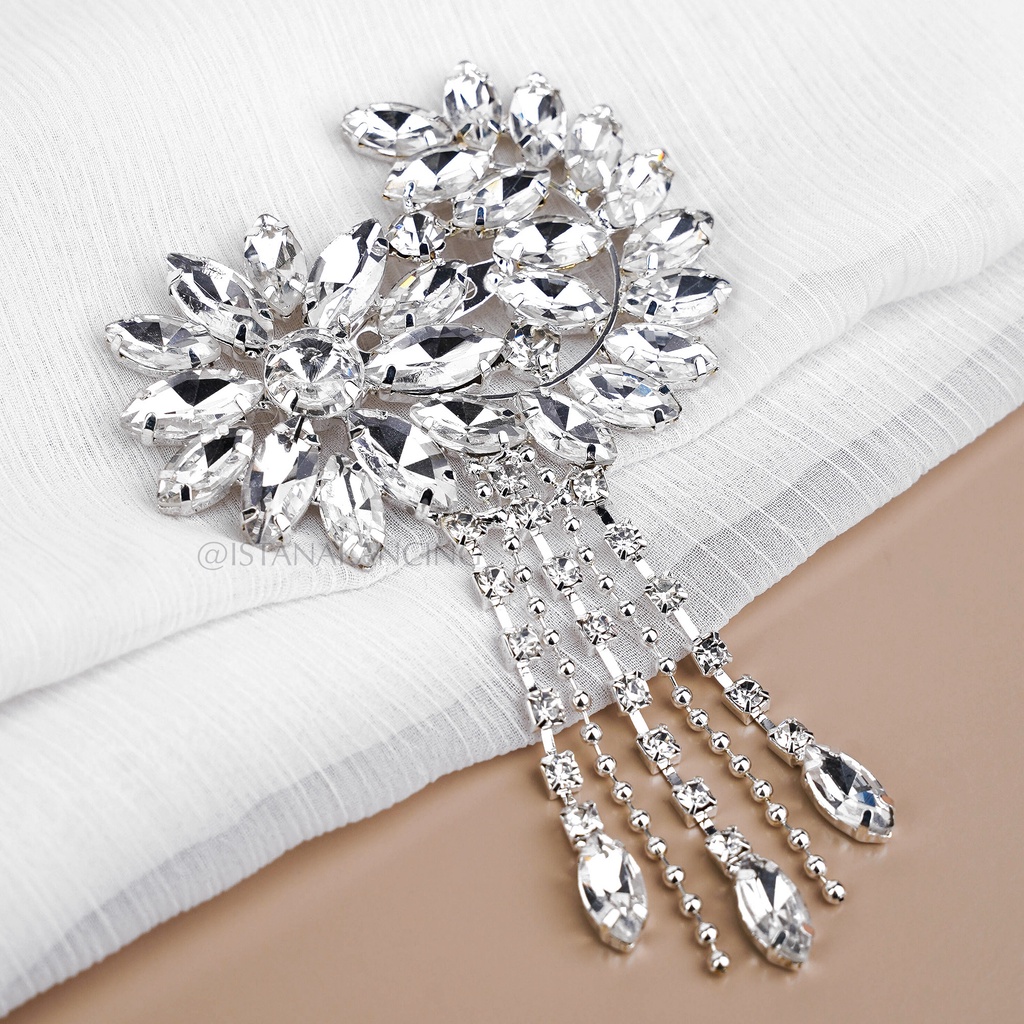 Brooch Oriana | Aksesoris Pin Peniti Baju Hijab Mewah Unik Premium Brooch | Istana Kancing