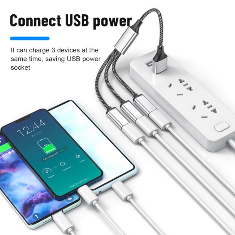 Usb C Hub 4port Tipe C Hub USB 2.0 Splitter Adaptor OTG Kecepatan Tinggi Konverter Portabel Untuk PC Komputer Telepon Laptop