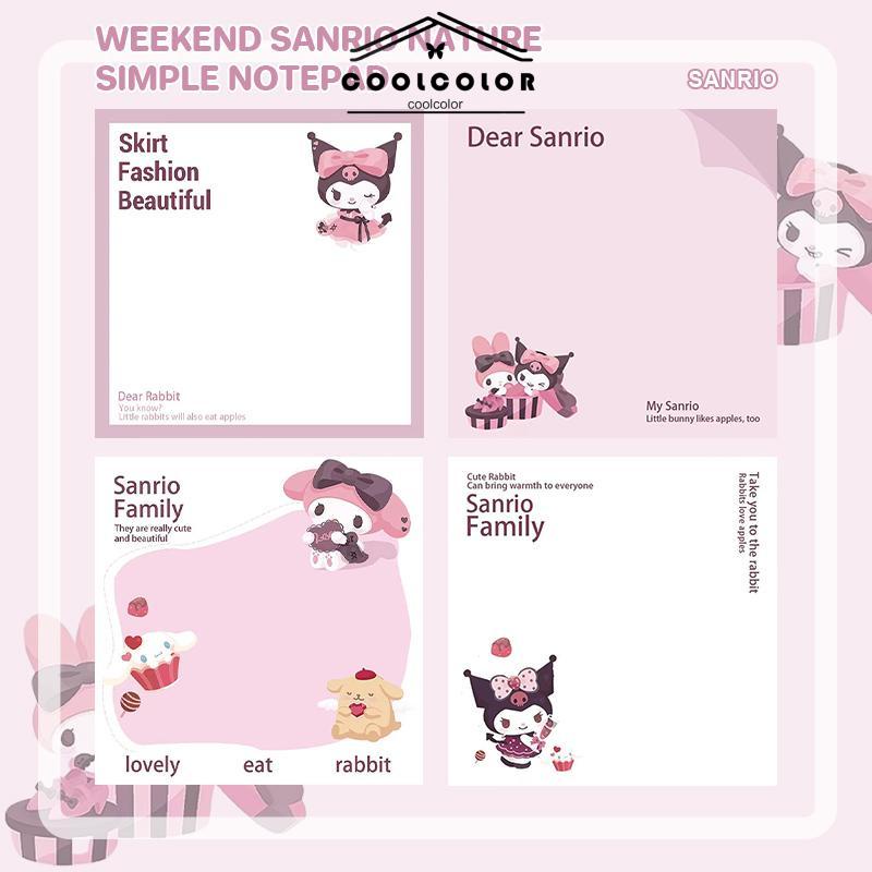 COD❤️50 Lembar Sticky Note Sanrio/Kuromi/Melody/Cinamoroll Motif Kartun Lucu Aesthetic karakter Untuk Alat Tulis Mura- cl