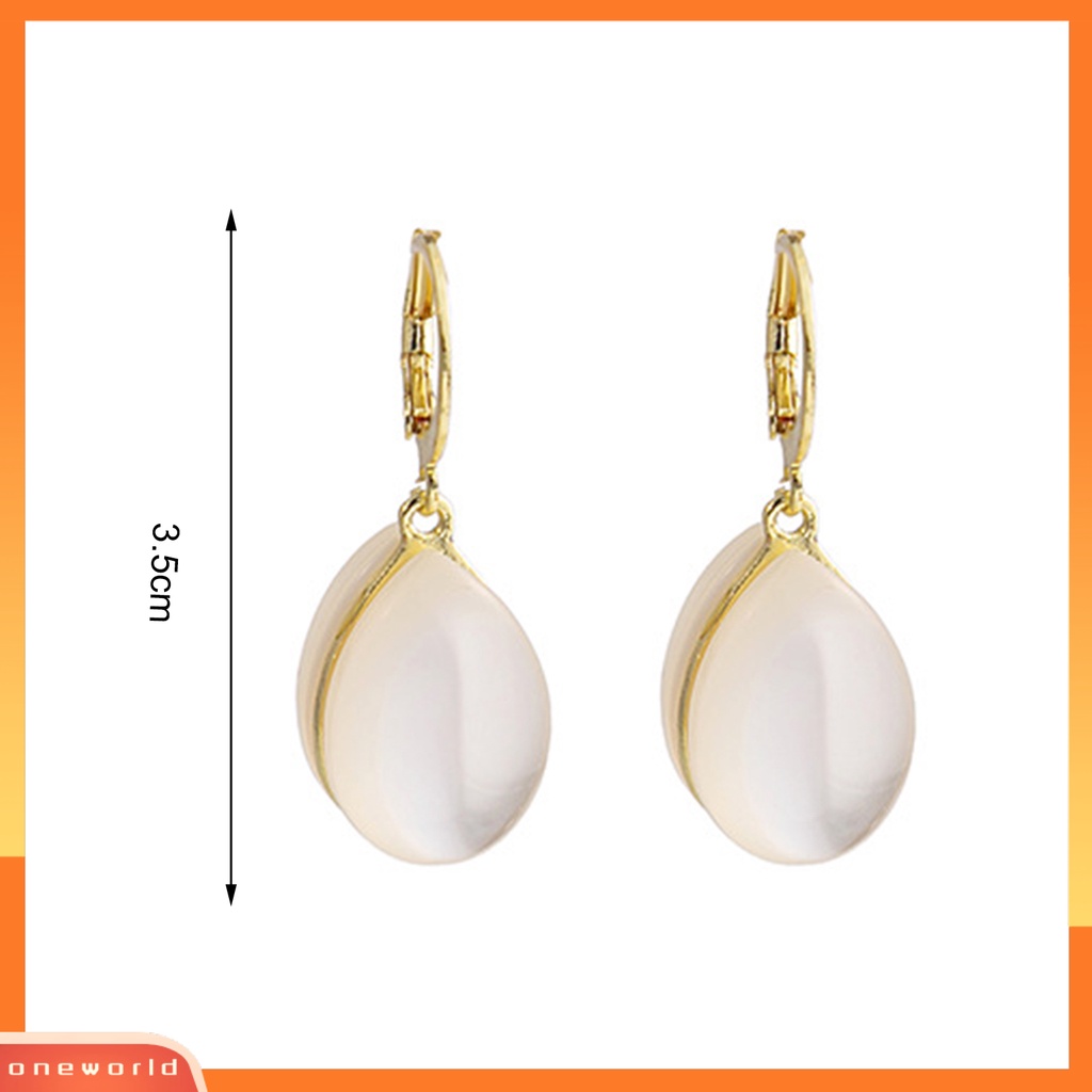 [EONE] 1pasang Drop Earrings Geometris Gaya Klasik Pengerjaan Indah Liontin Mengkilap Tinggi Dekorasi Aksesori Faux Opal Water Drop Earrings Aksesoris Pakaian