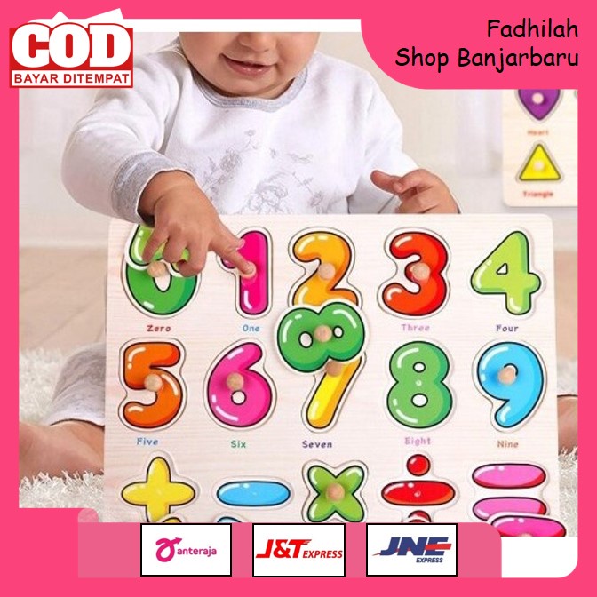 MAINAN EDUKASI ANAK PUZZLE KAYU KNOB BACKGROUND BERGAMBAR WOODEN TOYS MAINAN BALOK KAYU | FADHILAH SHOP BJB