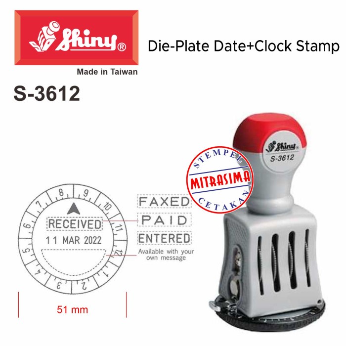 

Stempel Shiny S-3612 ( Die Plate Dater + clock S3612 Tipe S 3612 )