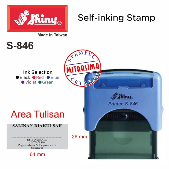

Stempel Shiny S-846 ( Shiny bentuk persegi S846 Tipe S 846 )