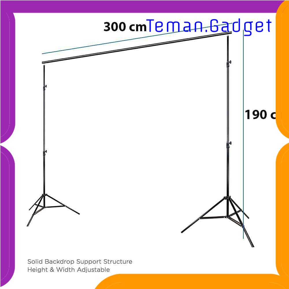 TG - KMR TaffSTUDIO Bracket Stand Backdrop Foto Studio 190 x 300 cm - BS-300