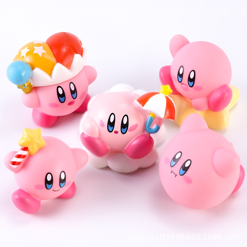 8pcs Ornamen Hias Boneka Bintang Kirby Bahan Diy Star Kirby Magician Kirby Anime Action Figure Mainan Untuk Anak