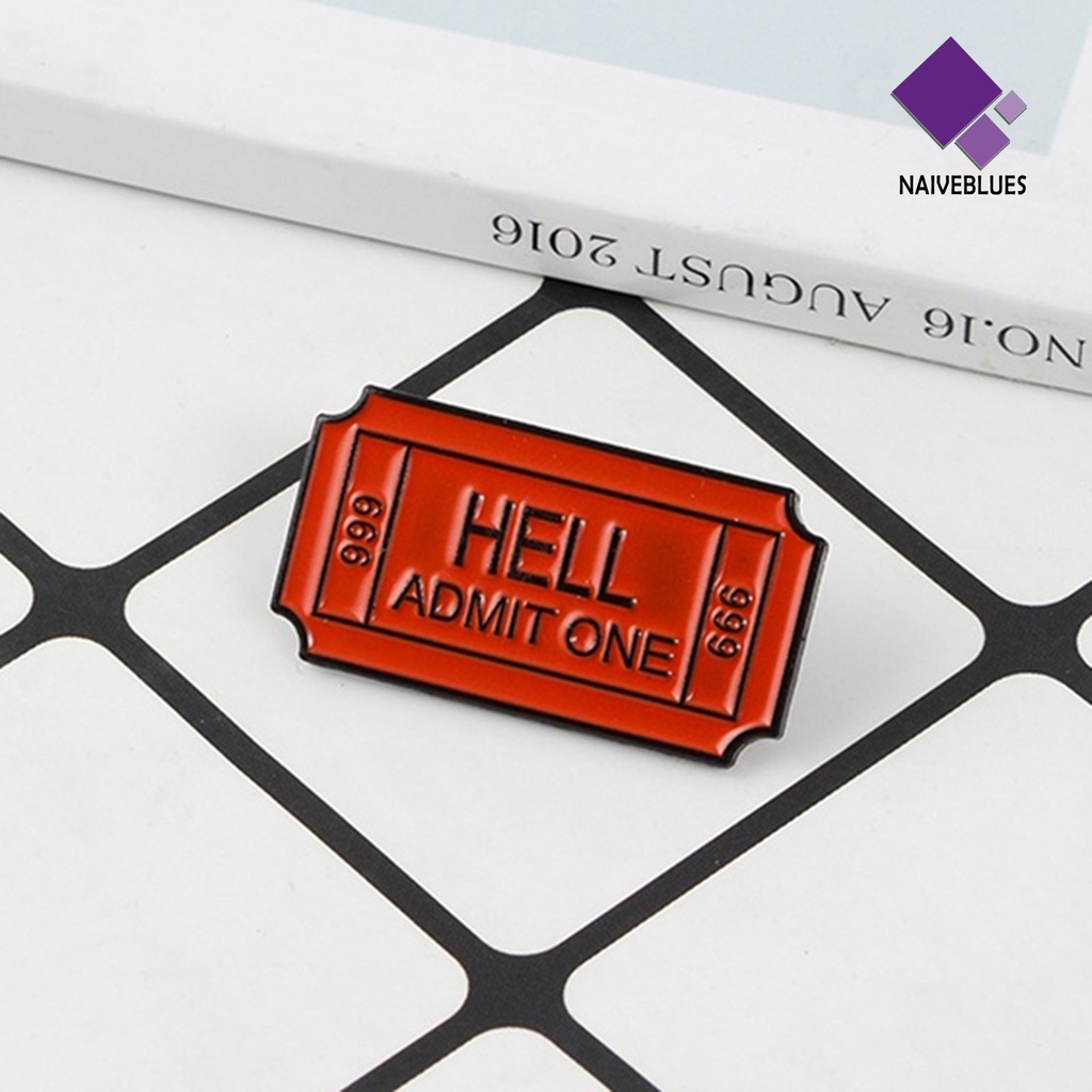 &lt; Naiveblues &gt; Bros Pin Huruf Inggris Pakaian Dekorasi Alloy Huruf Hell Admit Badges Metal Brooch