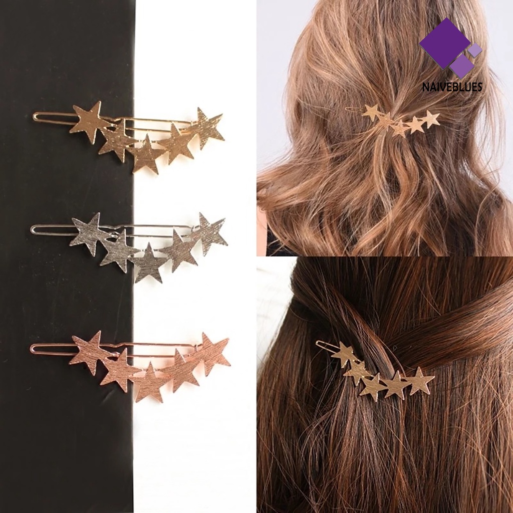 &lt; Naiveblues &gt; Jepit Rambut Gaya Simple Pegangan Bagus Bahan Alloy Barrettes Hair Clips Untuk Pesta