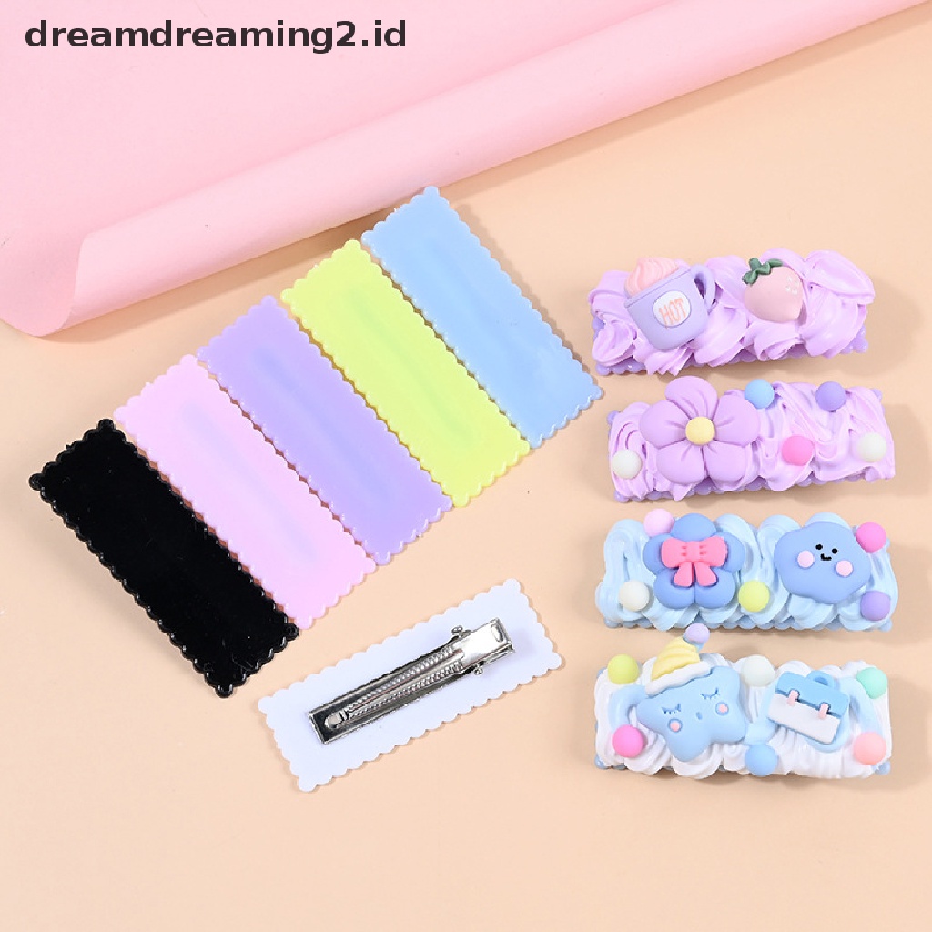 (dream) 10pcs Jepit Rambut Gelombang Tetesan Air Klip BB Persegi Panjang Hairclip Warna Macaron Untuk Membuat Perhiasan Diy Aksesoris Klip Rambut//